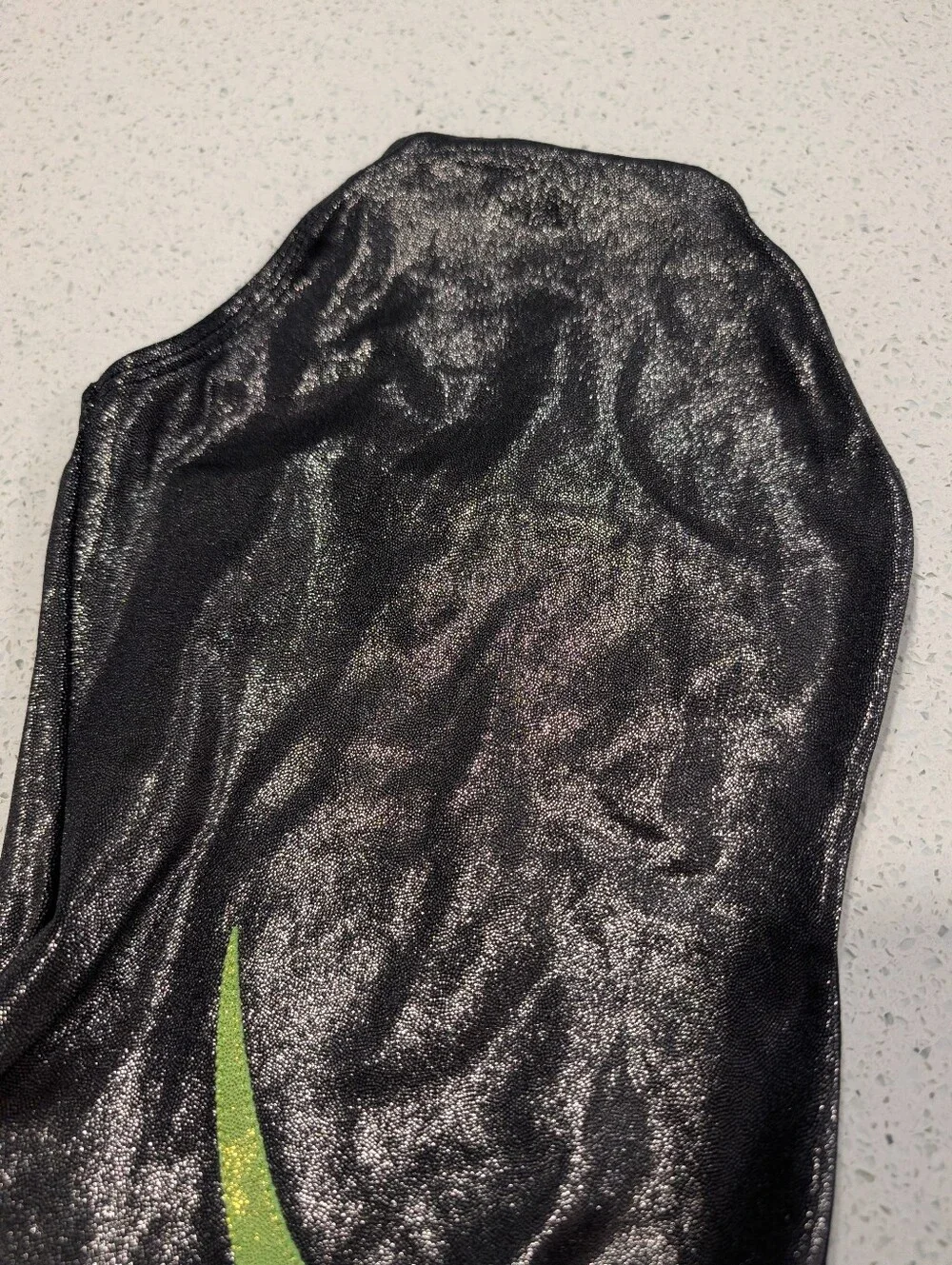GUNMETAL GK ELITE CS Small gymnastics dance leotard Shiny Metallic Silver Green